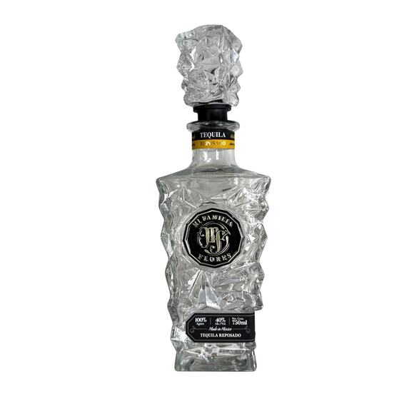 EMPTY Mi Familia Flores Tequila Reposado Bottle Clear Crystal Bar Man Cave Decor - Picture 10 of 11